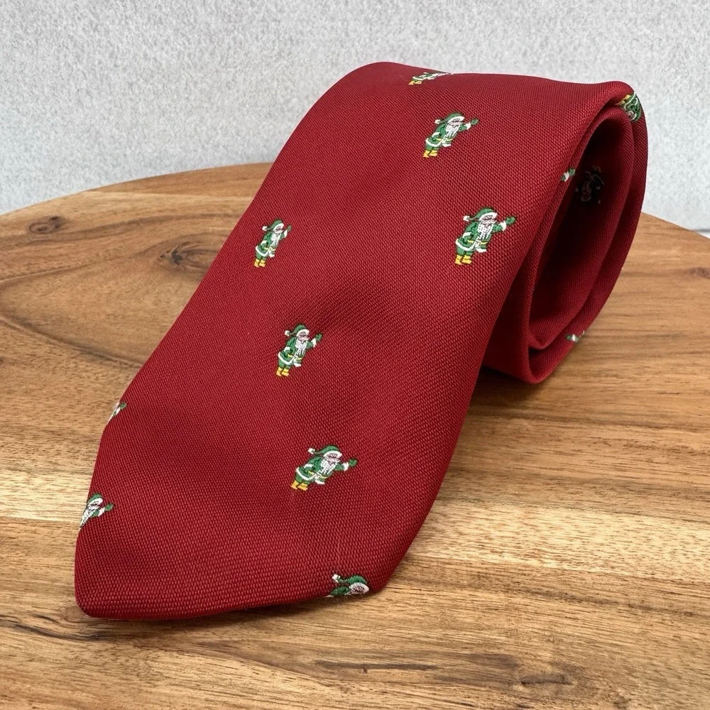 Wroxton Men's Tie Red Green Santas Christmas Santa Claus Festive Necktie - Picture 1 of 3